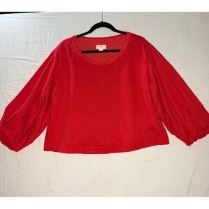 Maeve Anthropologie Red Balloon Sleeve Sweatshirt sz M